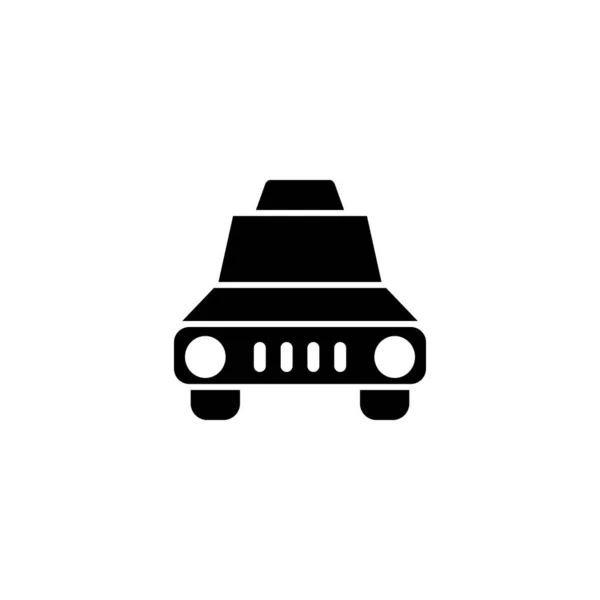 Taxi Car Solid Black Icon Vector Illustration — Stock Vector