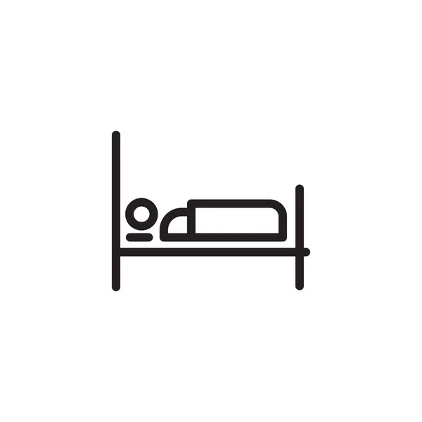 Dormir Mal Habitación Contorno Línea Icon Vector Ilustración — Vector de stock