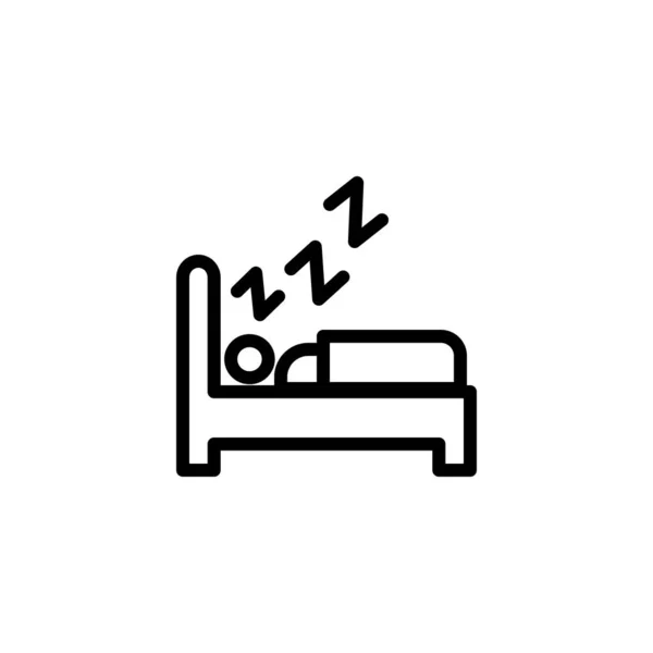 Dormir Mal Habitación Contorno Línea Icon Vector Ilustración — Vector de stock