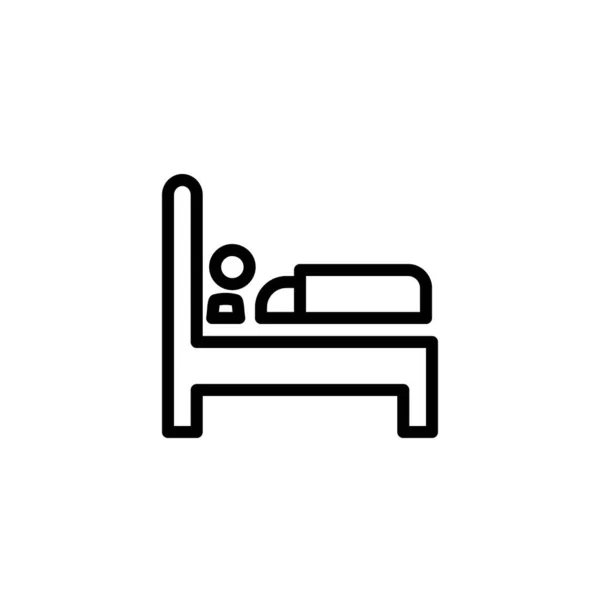 Dormir Mal Habitación Contorno Línea Icon Vector Ilustración — Vector de stock