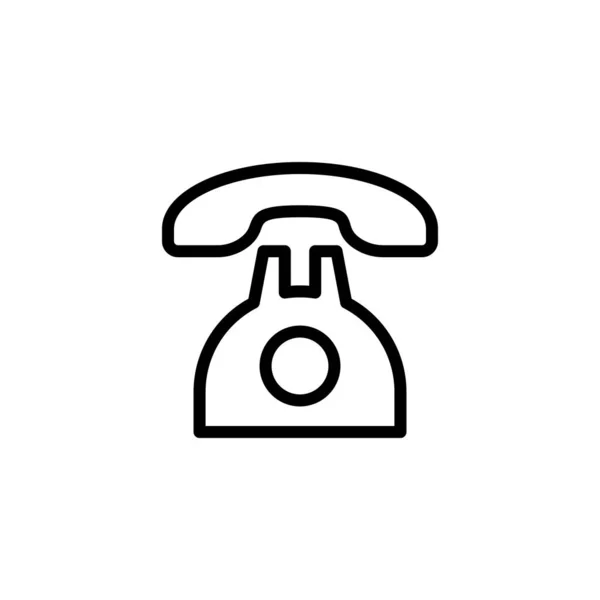 Símbolo Señal Teléfono Vintage Contorno Icon Vector Línea Ilustración — Archivo Imágenes Vectoriales