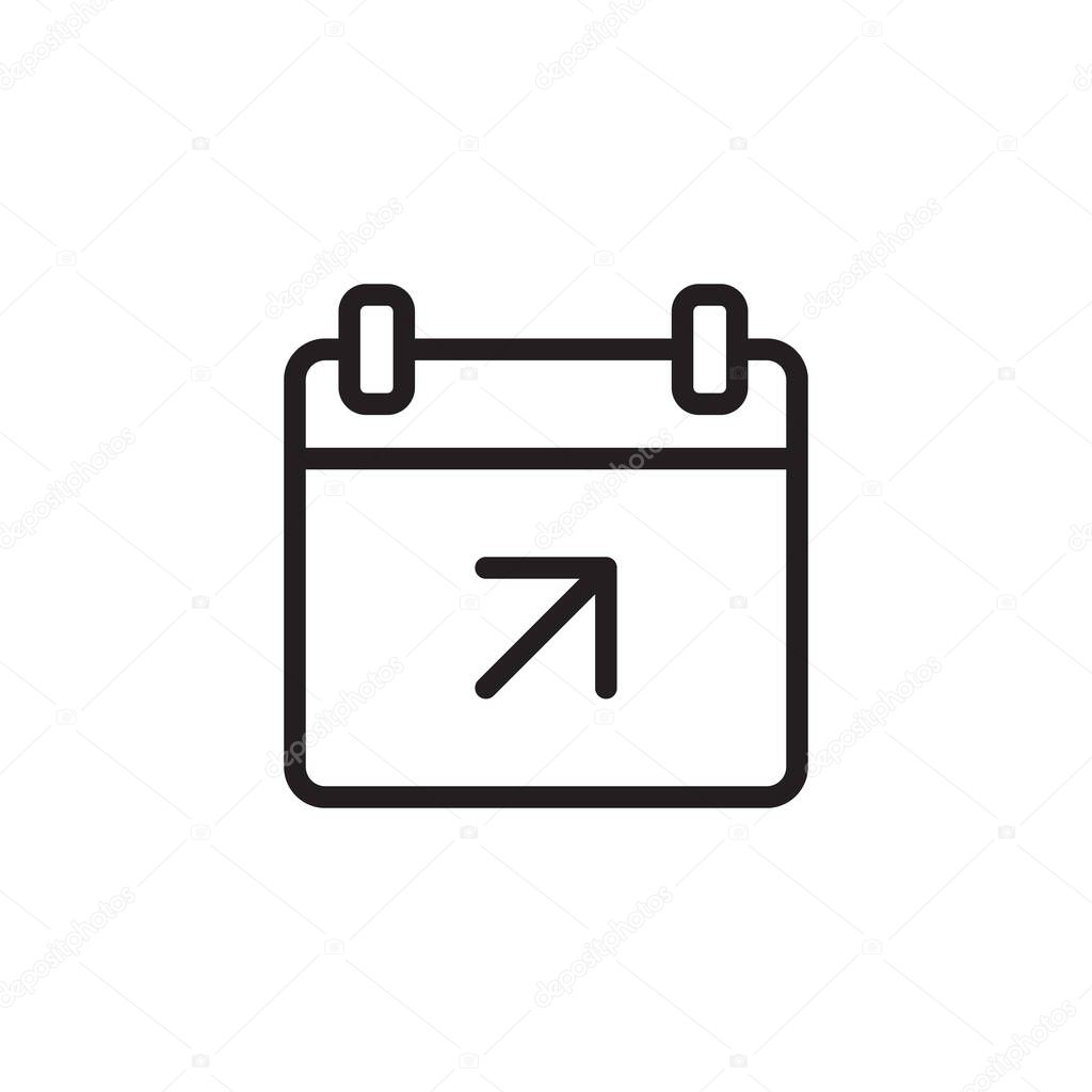Check-out schedule calendar outline line icon.Vector illustration