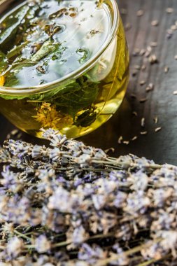 Fincan çay lavanta provence ultraviyole aroma buket cam saydam tadı geleneksel yararlı