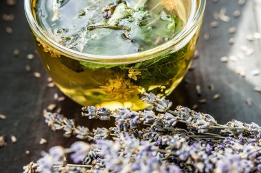 Fincan çay lavanta provence ultraviyole aroma buket cam saydam tadı geleneksel yararlı