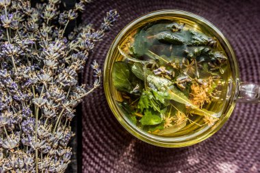 Fincan çay lavanta provence ultraviyole aroma buket cam saydam tadı geleneksel yararlı