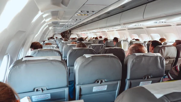 Plane cabin in flight