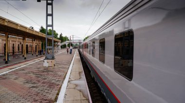 Kislovodsk railway station and train