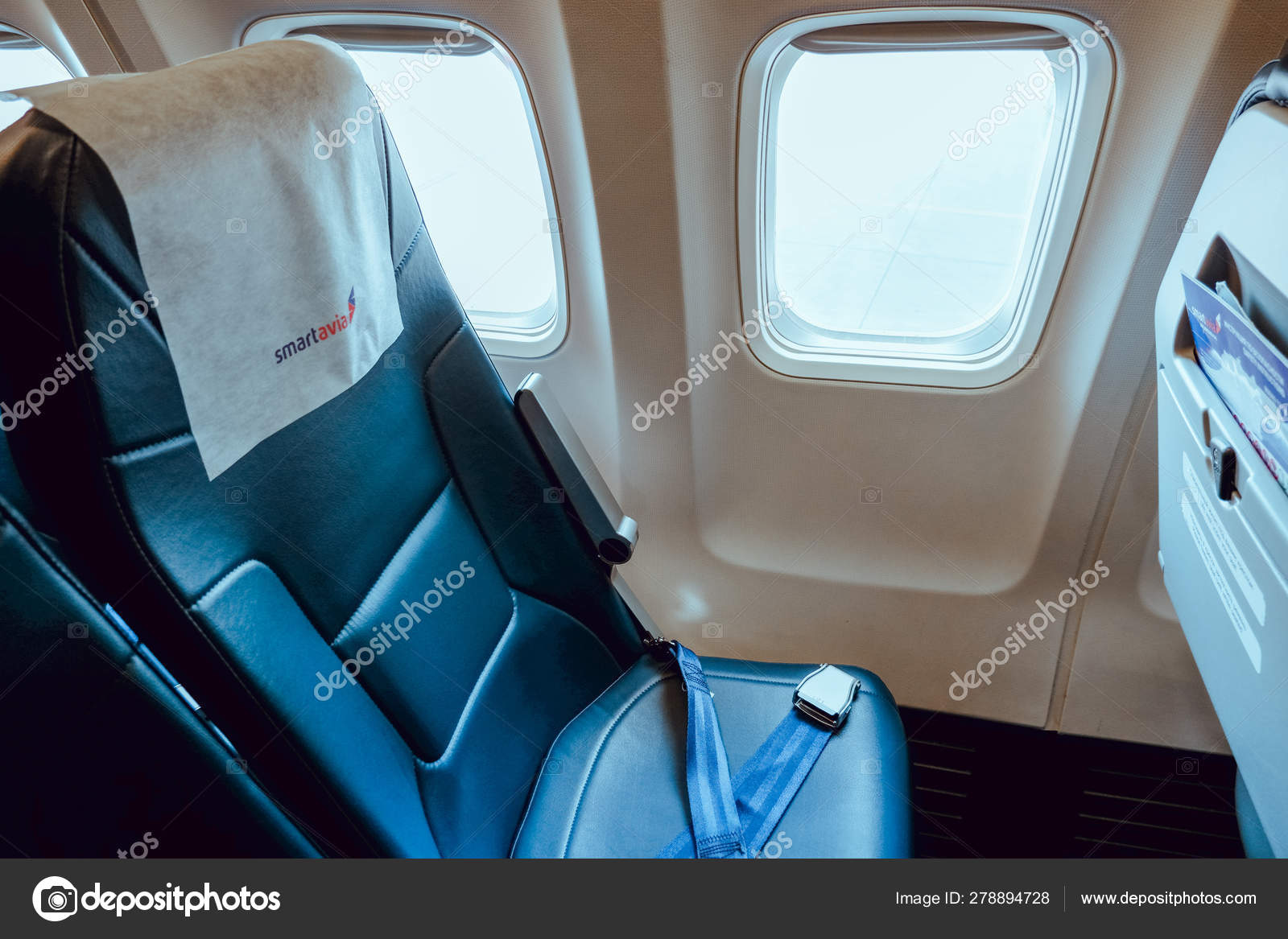 Cabin Boeing 737 700 Smartavia Seat Window Flight Stock