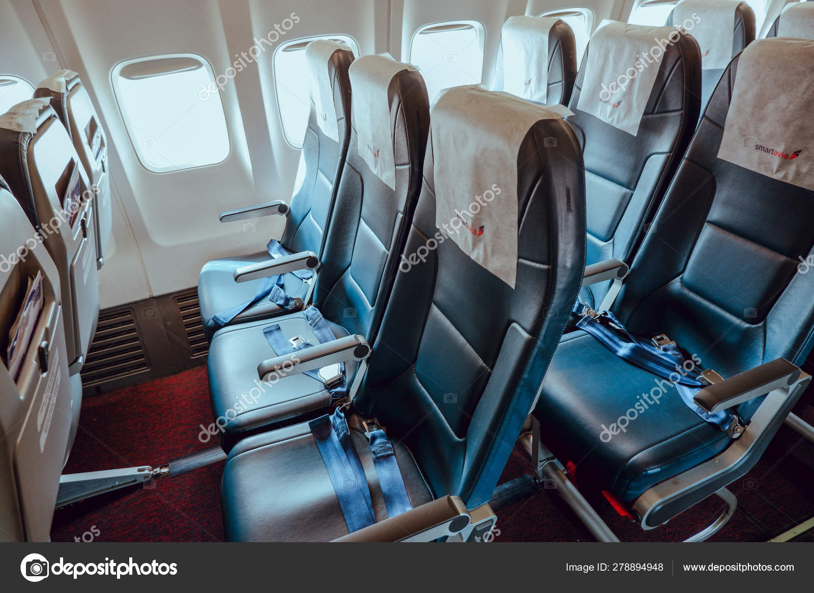 Cabin Boeing 737 700 Smartavia Seat Window Flight Stock