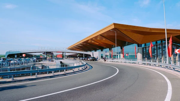 Estrada Para Terminal Aeroporto Pulkovo São Petersburgo Rússia — Fotografia de Stock