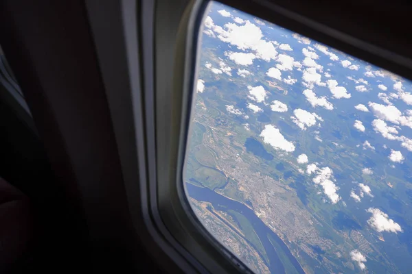 Nizhny Novgorod Rusia Desde Ventana Del Avión — Foto de Stock