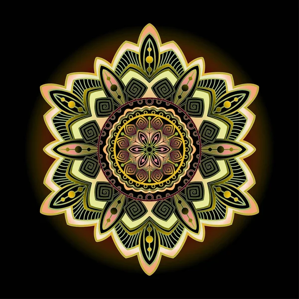 Mandala Arte Ornamento Vector — Vector de stock