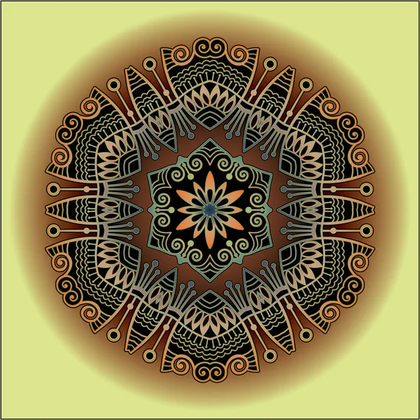 Mandala Art Ornament Für Den Druck — Stockvektor