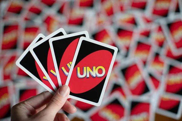 Pano De Fundo Das Cartas De Jogar Do Uno. Foto de Stock Editorial