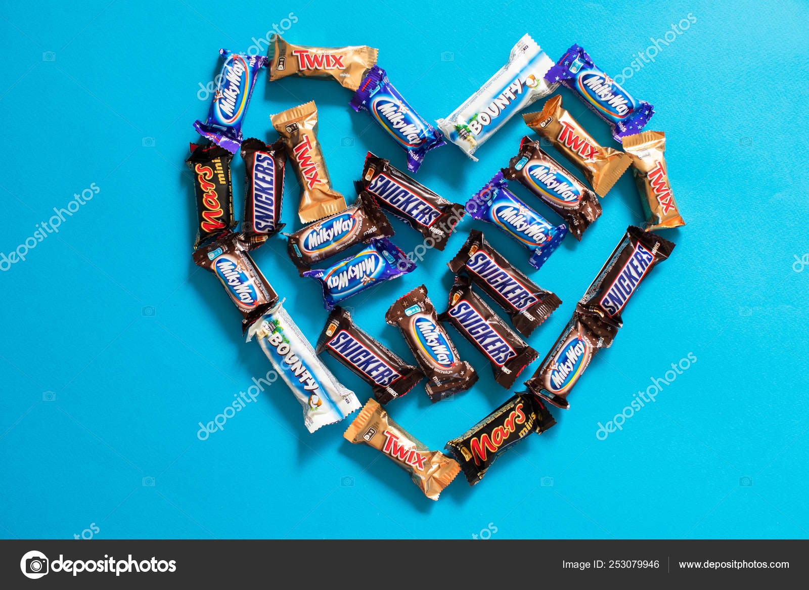 Way Bounty Mini Mars Photo #253079946 Candy © Popular Snickers Chocolate Editorial – Twix Morumotto1 Stock Milky