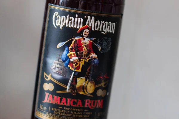 Morgan Kapitány Egy Márkájú Rum Amit Diageo Nevű Brit Alkoholkonglomerátum — Stock Fotó