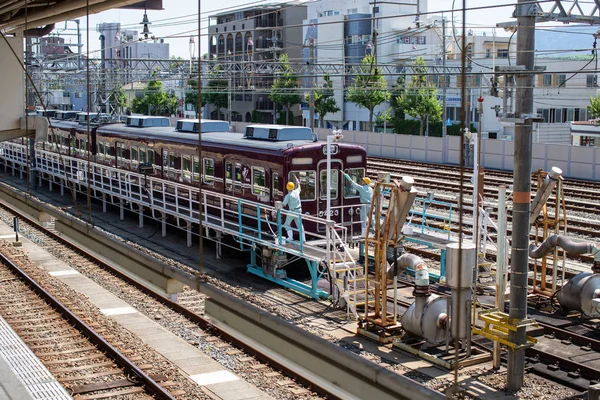 Hankyu Κιότο Τρένο Μετρό Στην Ιαπωνία — Φωτογραφία Αρχείου