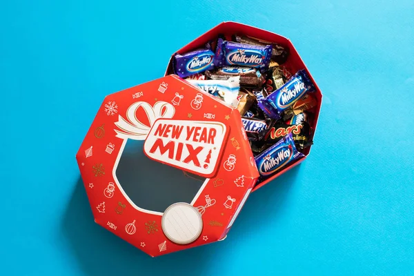 Gift Set Chocolate Bars Mars New Year Mix Mars Milky — Stock Photo, Image