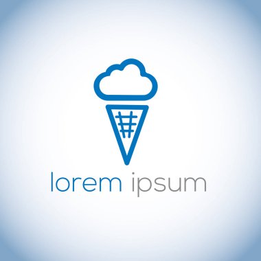 Bulut vektör işareti. Bulut simgesi. Dondurma logosunu görmeniz gerekir. Bulut dondurma logosunu görmeniz gerekir. Bilgisayar logosunu görmeniz gerekir. Teknoloji amblemi