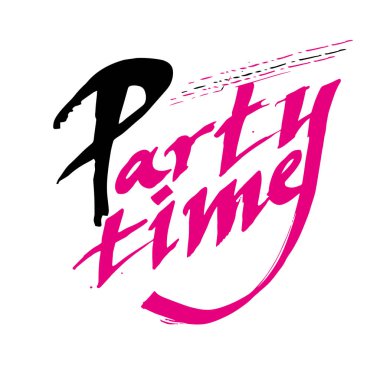 Parti zamanı kaligrafi vektör yazıt