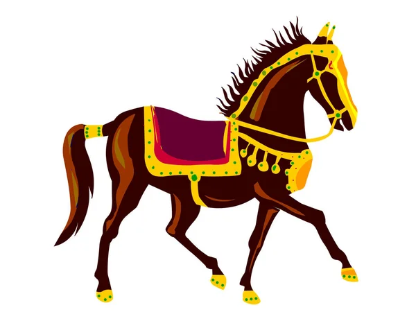Saddled Horse Vector Illustration — Stock Vector