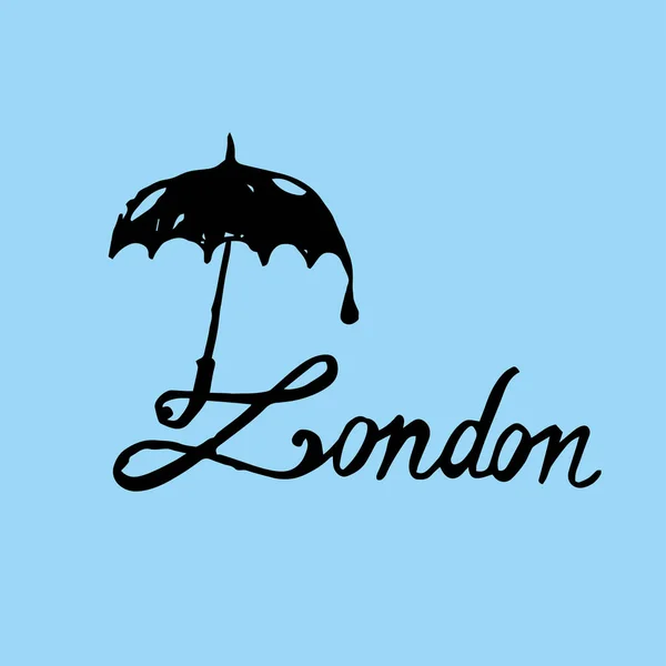 Aime Londres Vecteur Inscription Dessinée Main — Image vectorielle