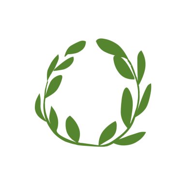 Yeşil vektör logosu. Biyolojik ürünler amblemi