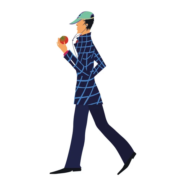 Caminante Hombre Moda Ilustración — Archivo Imágenes Vectoriales