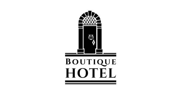 Boutique Hotel Vektor Logotypen Lyx Hotell Varumärke — Stock vektor