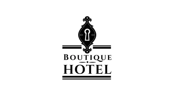 Boutique Hotel Logotipo Vetor Marca Hotel Luxo — Vetor de Stock