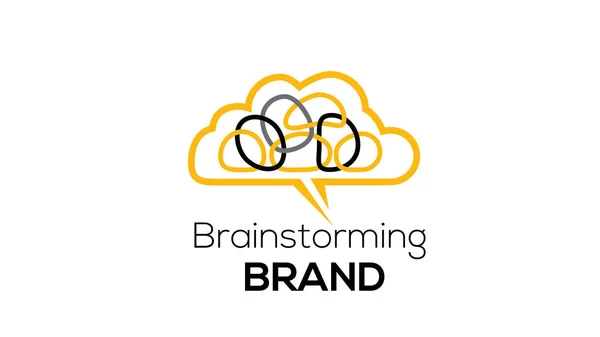 Gehirn Vektor Symbol Brainstorming Logo — Stockvektor