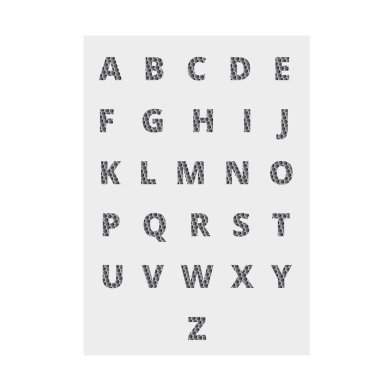 Doku ile dolu vektör alfabesi