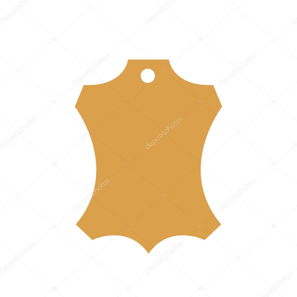 Genuine leather vector label. Original leather sign (symbol, icon, emblem) - Vector