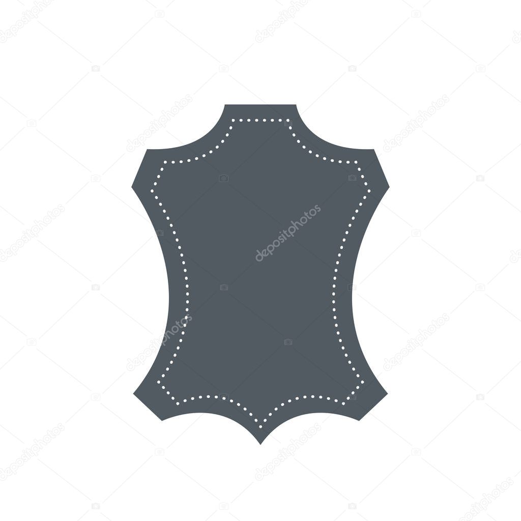 Genuine leather vector label. Original leather sign (symbol, icon, emblem) - Vector