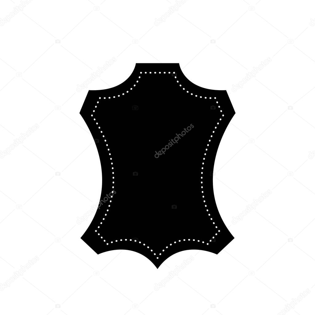 Genuine leather vector label. Original leather sign (symbol, icon, emblem) - Vector