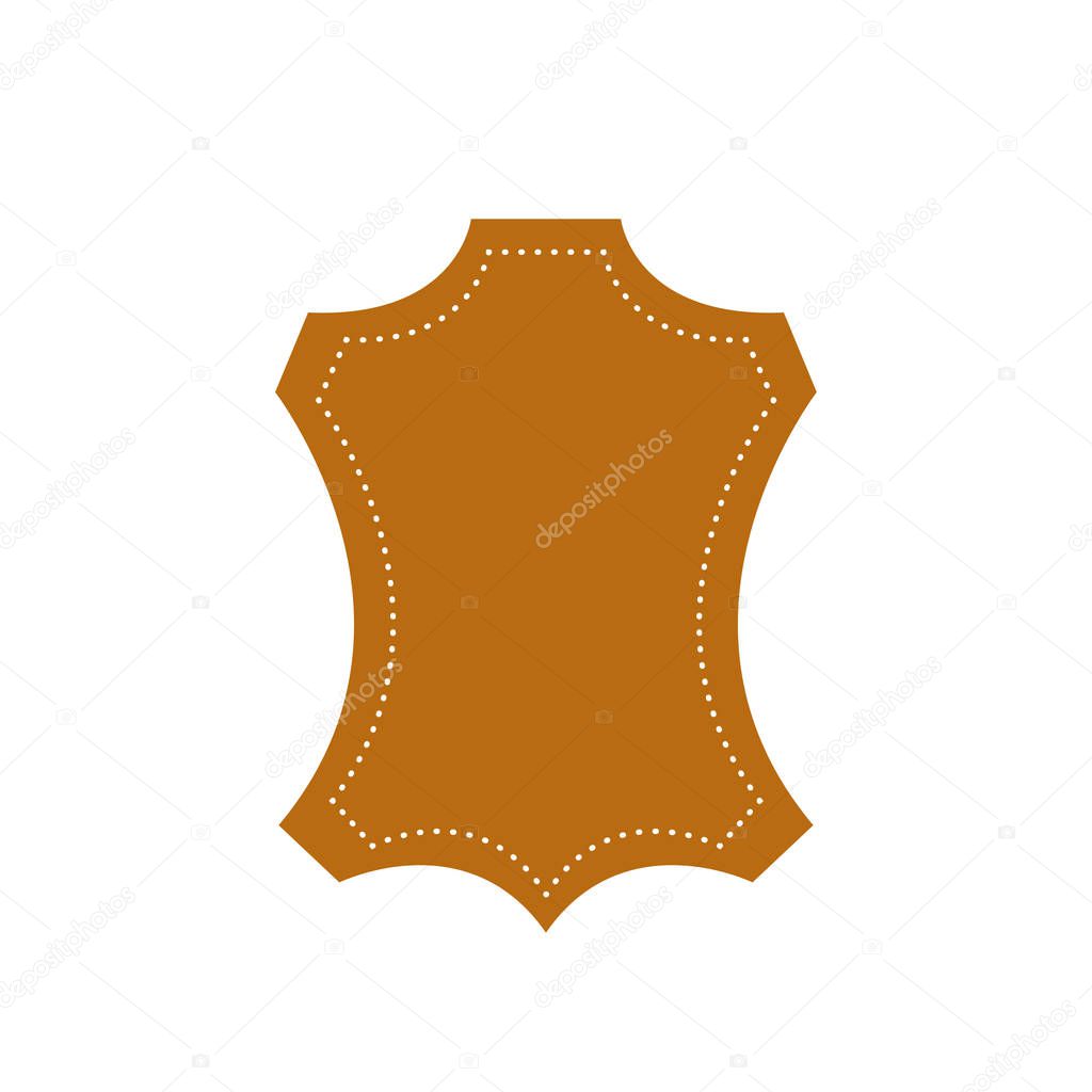 Genuine leather vector label. Original leather sign (symbol, icon, emblem) - Vector