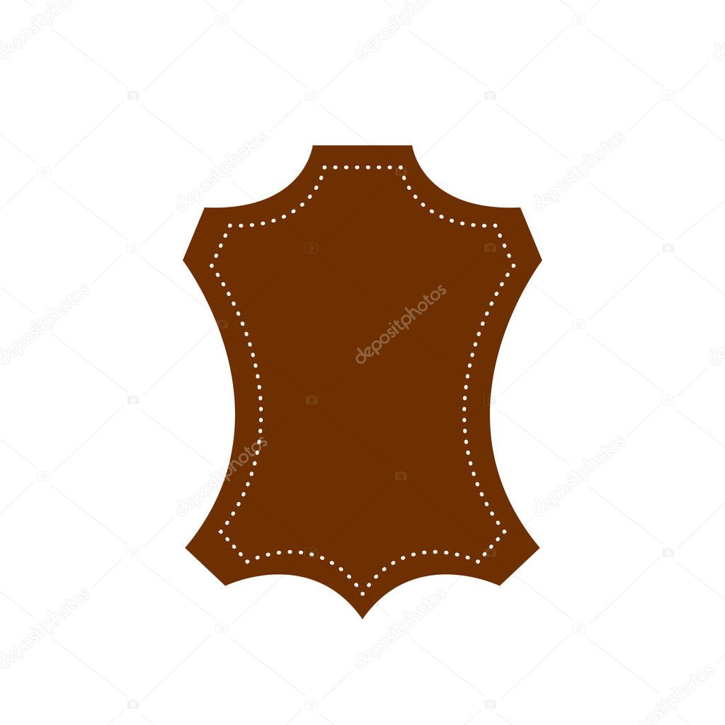 Genuine leather vector label. Original leather sign (symbol, icon, emblem) - Vector