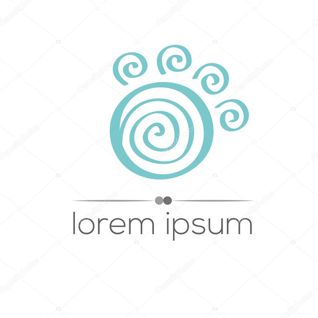 Pet yoga vector logo. Pet yoga emblem. Eastern culture ornament. Pet school logo. Pet shop design element