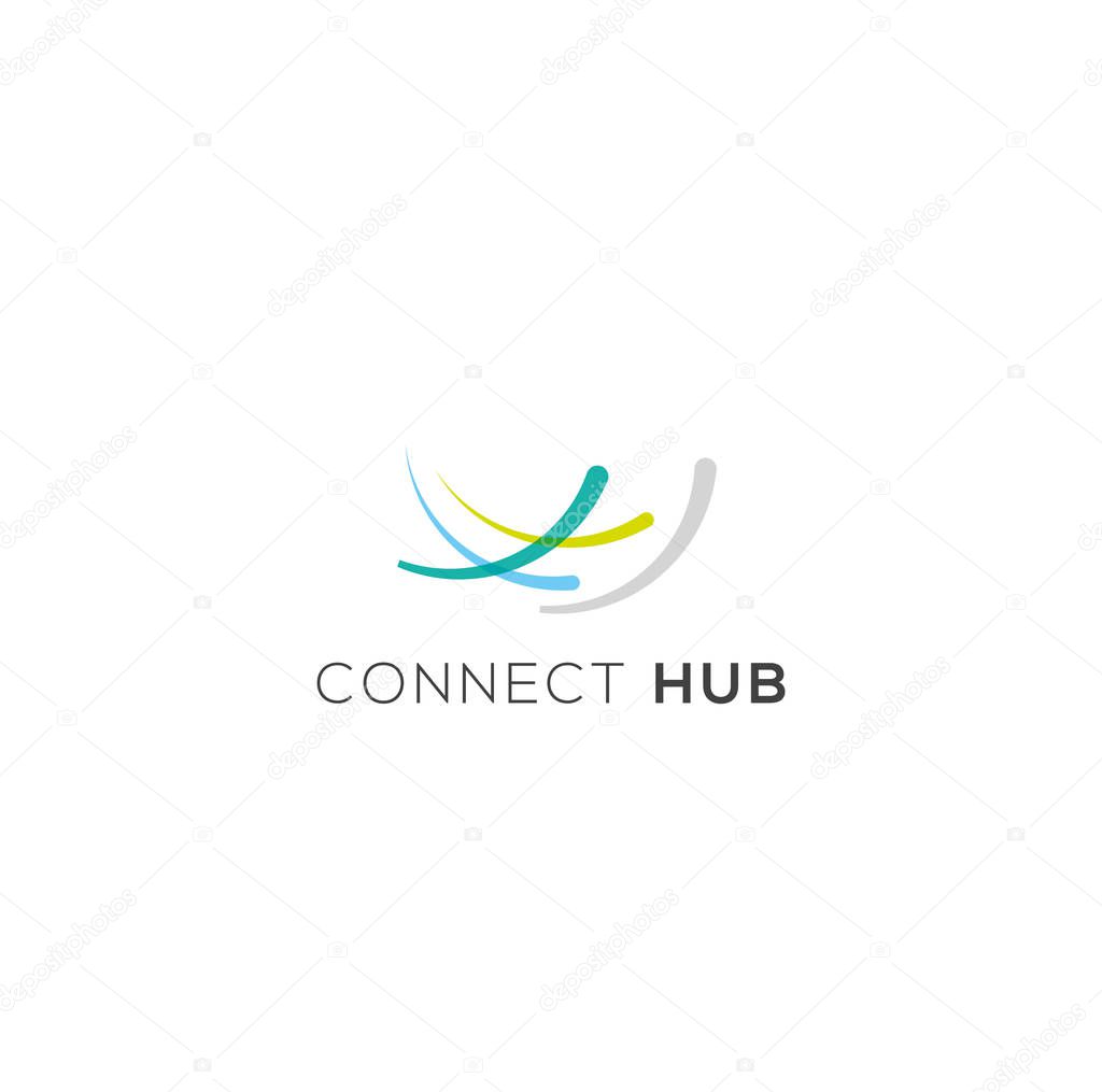 Nest vector logo. Business incubator logo. Communication emblem. Interaction icon