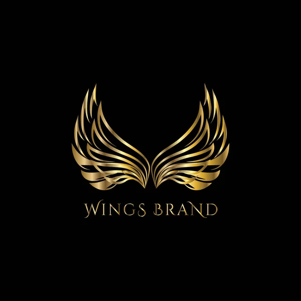 翼はベクトルのロゴです ブティック レストラン ホテル ファッション ブランドの翼高級エンブレム — ストックベクタ