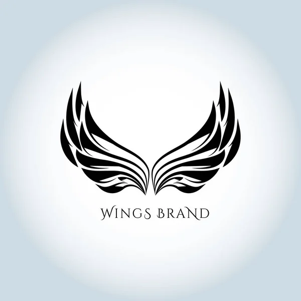 Skrzydła Wektor Logo Skrzydła Godło Luxury Boutique Hotel Restauracja Spa — Wektor stockowy
