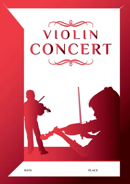 Modèle Affiche Vectorielle Concert Violon Illustration Pour Violon Élément Conception — Image vectorielle