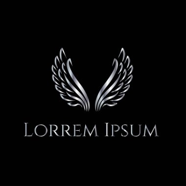 Kanatları logo vektör. Kanatları öğesi tasarım. Lüks çerçeve. Vektör