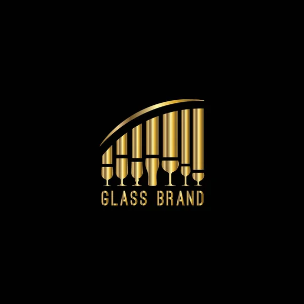 Glas Vektor Logotypdesign — Stock vektor