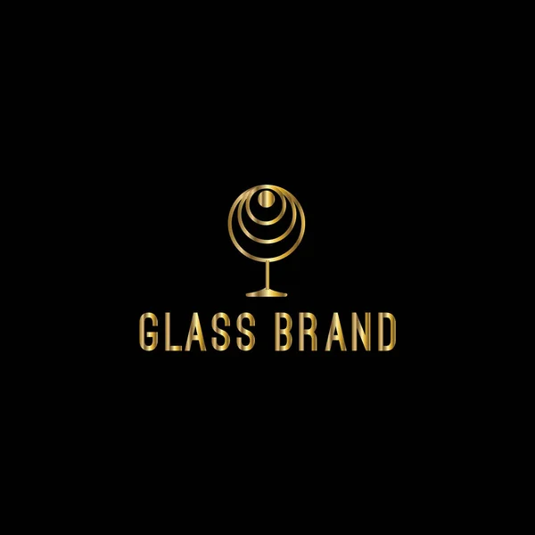 Glas Vector Logo Ontwerp — Stockvector