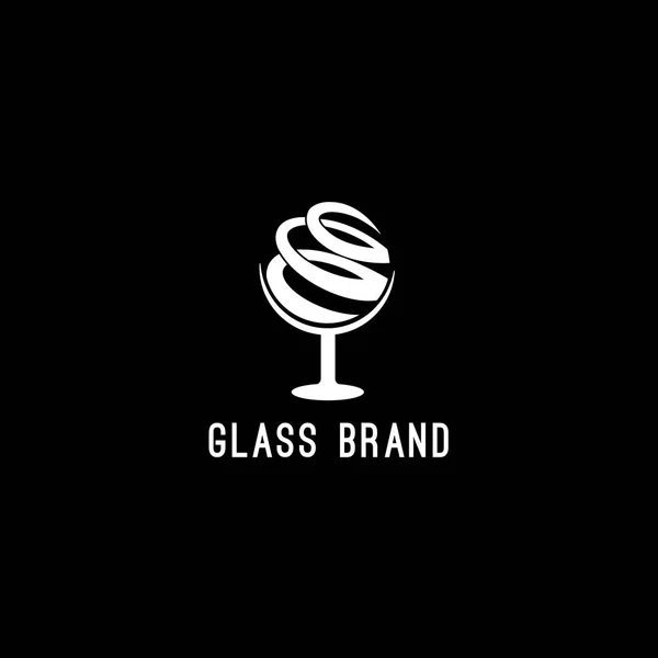 Design Des Glasvektors Logo — Stockvektor