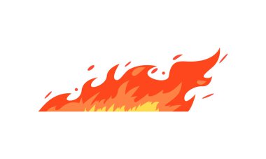 Çeşitli şekillerde alevler saçar. Çizgi film tarzında vektör simgeleri. izole arkaplan