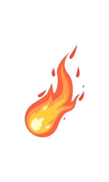 Feuerflamme Verschiedenen Formen Vektorsymbole Cartoon Stil Isolierter Hintergrund — Stockvektor