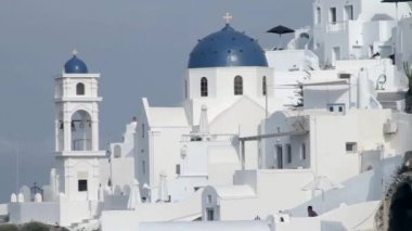 Santorini Yılında Mavi Kilise Domes