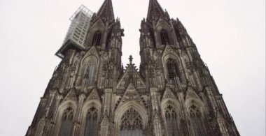 Köln Katedrali 4k Önünde Panning Down